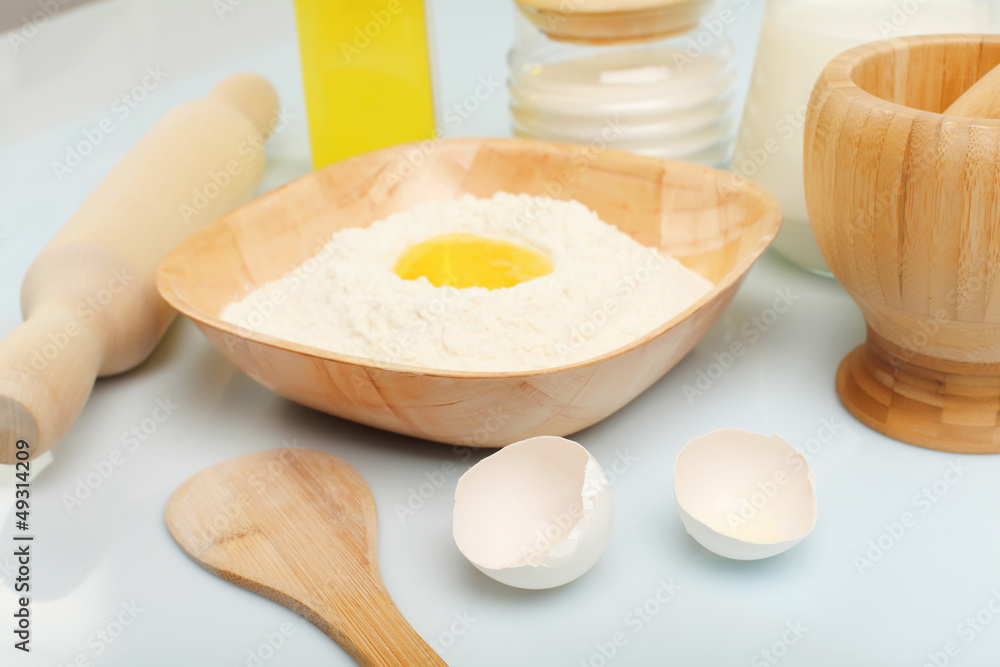 Different products to make bread Different products to make bread