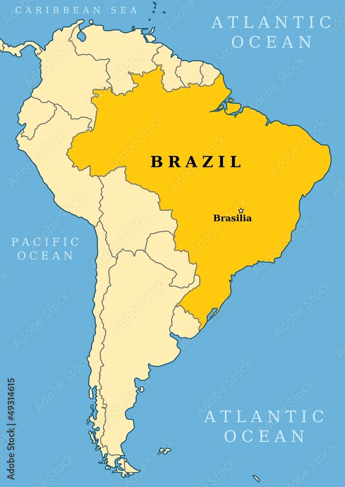 Naklejka premium Brazil locator map