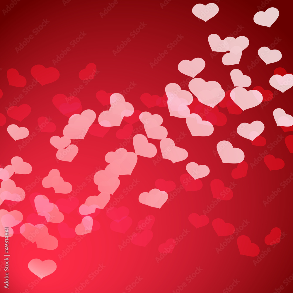 Background with flying hearts