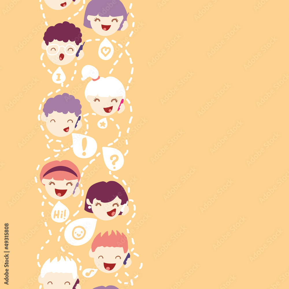 Vector people talking on the mobile phone vertical seamless Vector people talking on the mobile phone vertical seamless