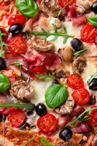 Delicious italian pizza close-up