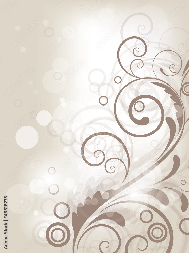 Floral spring background with swirls and flowers Floral spring background with swirls and flowers