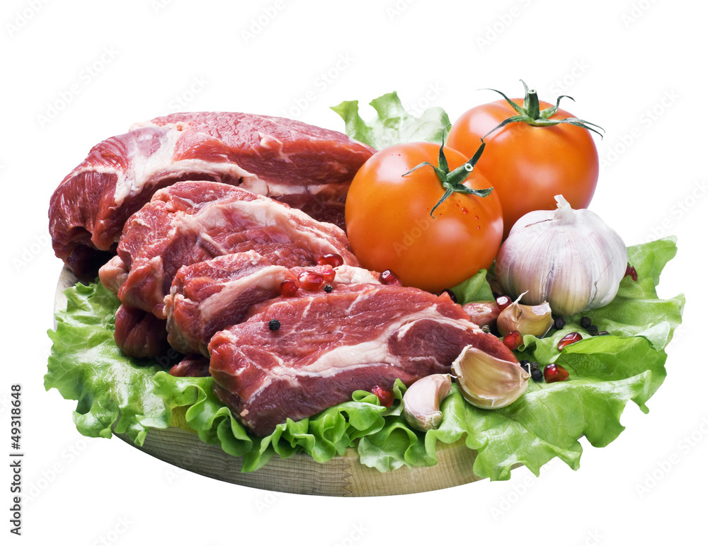 meat and fresh vegetables