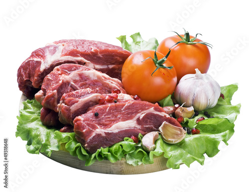 meat and fresh vegetables