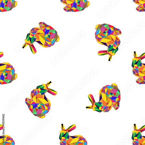 colorful origami Easter rabbit pattern