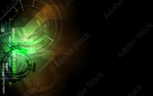 abstract deep dark futuristic computer technology business banne