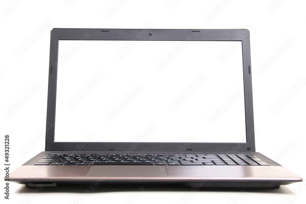 Laptop with white monitor Laptop with white monitor