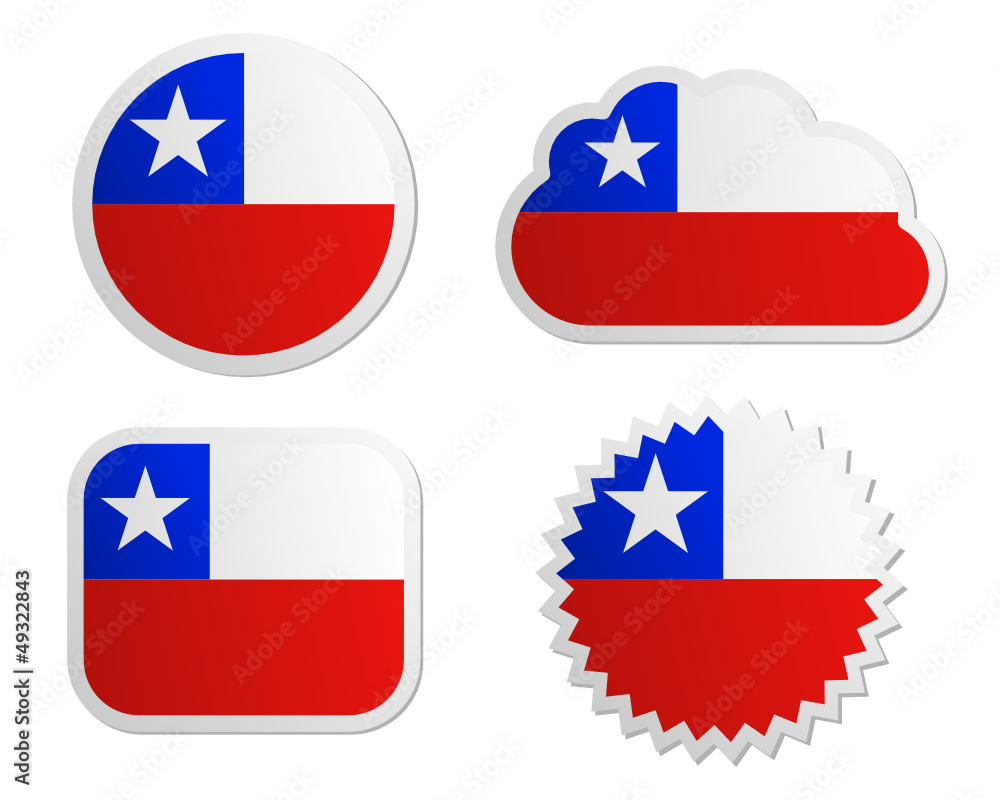 Fahne Chile Sticker Fahne Chile Sticker