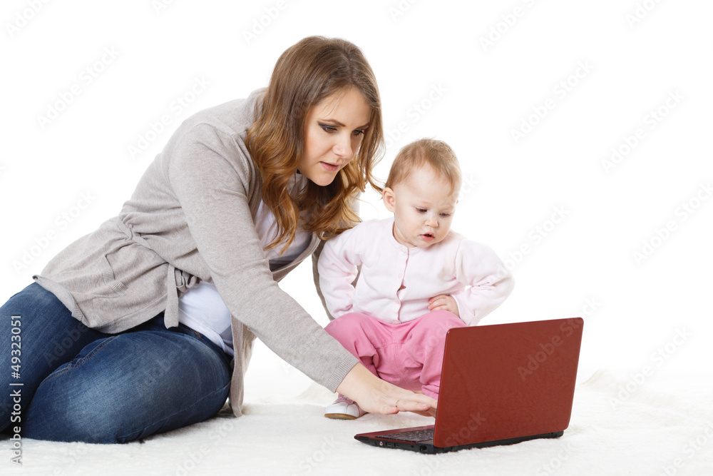 Happy family with laptop. Happy family with laptop.
