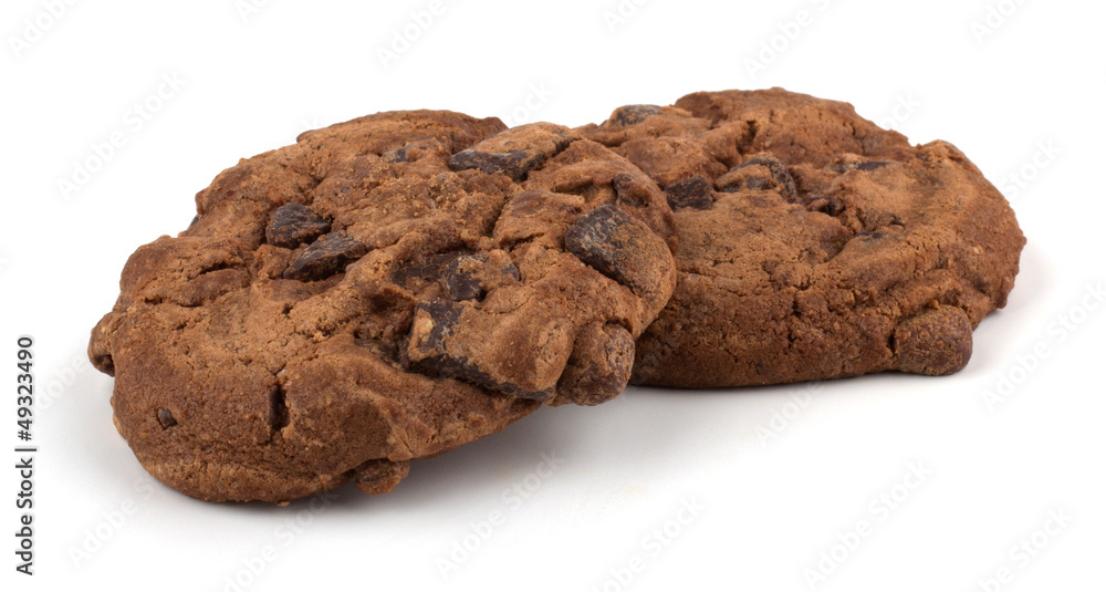 Chocolate chips cookies isolated on white backgournd Chocolate chips cookies isolated on white backgournd