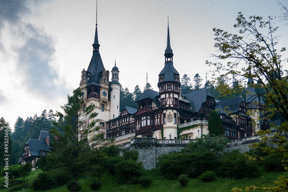 The Peles Castle, a Neo-Renaissance castle in Romania