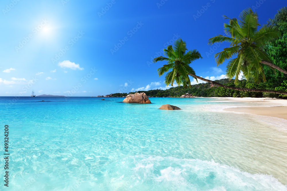 Fototapeta premium Anse Lazio plaża na wyspie Praslin, Seszele