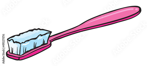 A pink toothbrush