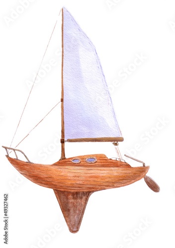 boat in watercolor