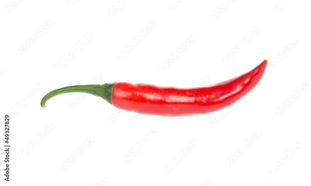 Red chili peppers isolated on the white