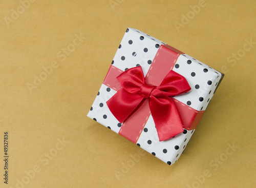 Vintage gift box on brown background