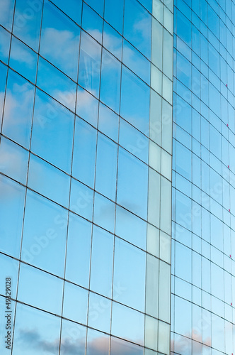 Office building and sky reflection