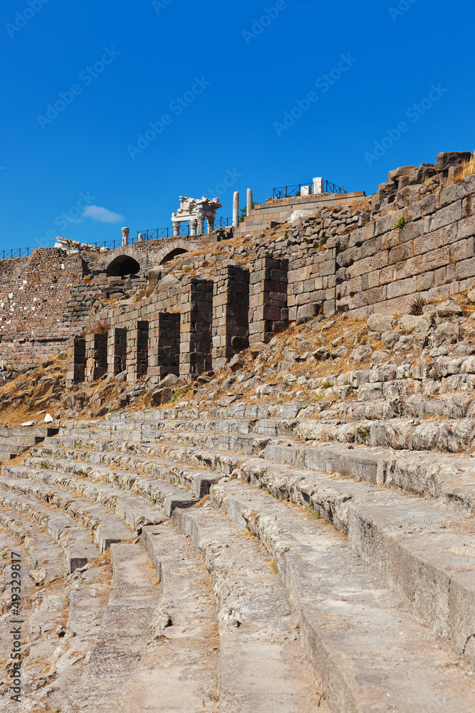 Ruins in ancient city of Pergamon Turkey