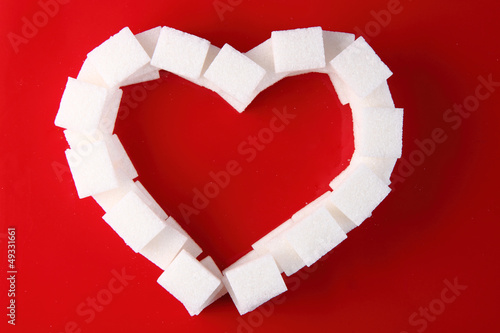 valentine heart from sugar cubes
