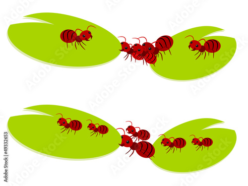 Red ants teamwork illustration © sweetcrisis