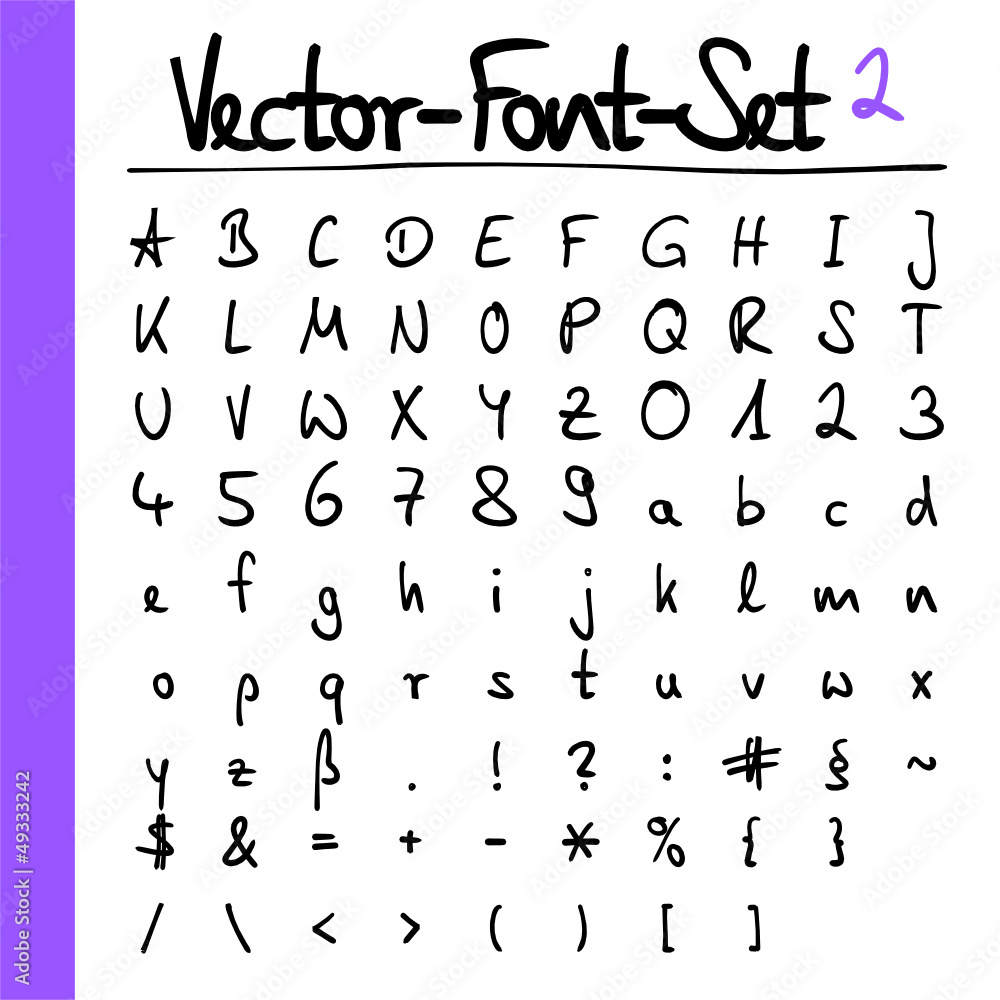 vector-font-set handmade III