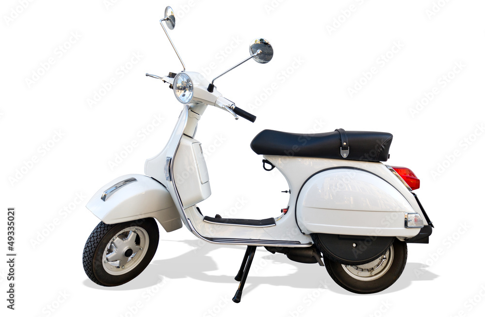 Italien Roller mit Scooter with Clipping Path Stock Photo |