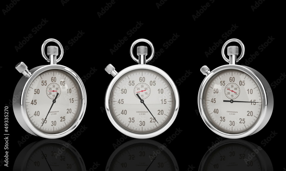 Stop Watch Time Lapse against black, Alpha Matte Stop Watch Time Lapse against black, Alpha Matte