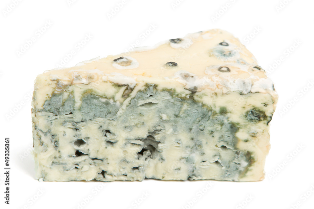 blue cheese isolated on white