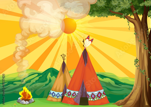 Tents in the woods