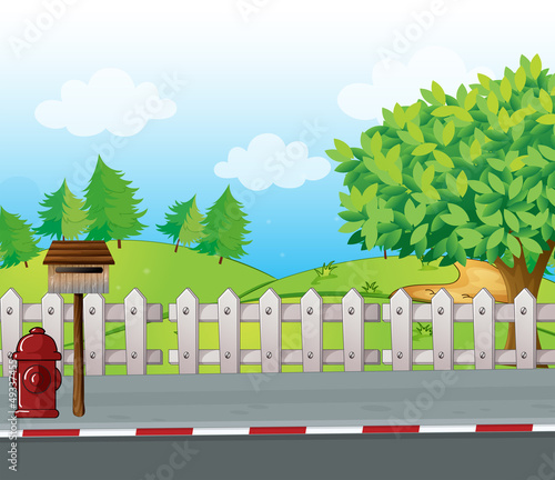 A letter box and a fire hydrant