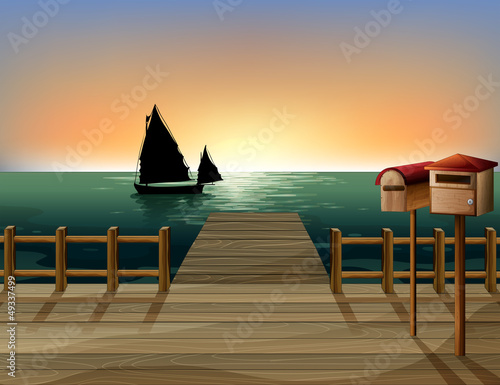 A letter box and ships