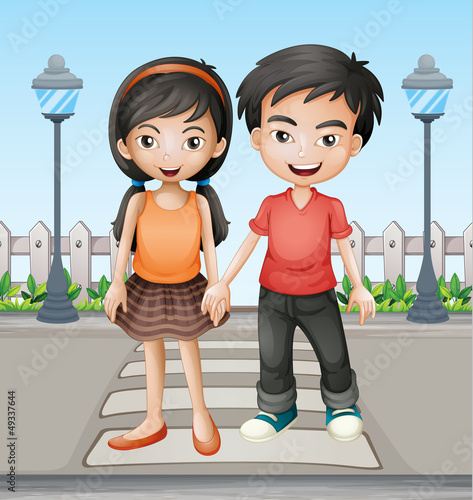 Two teenager holding hands together