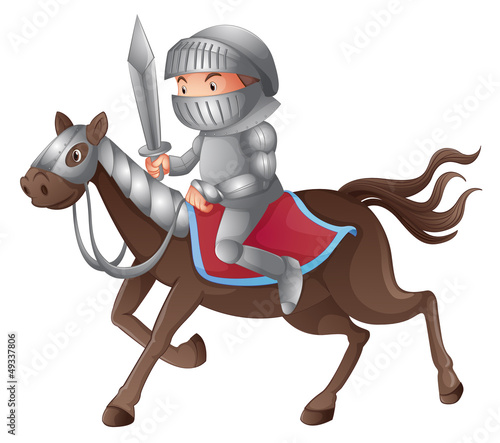 A soldier riding a horse