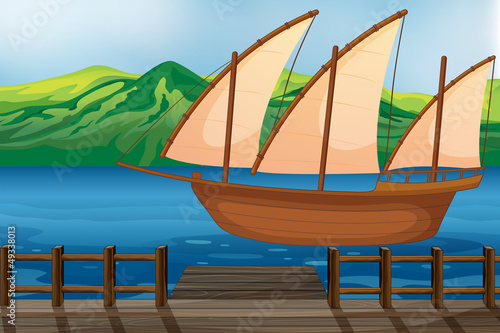 A wooden ship