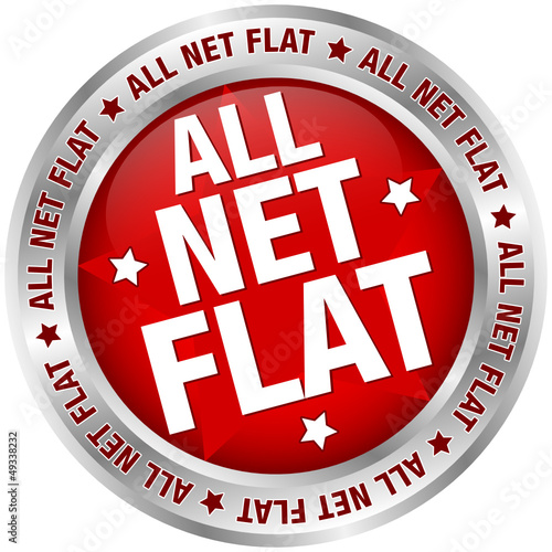 Button Banner "All Net Flat" rot/silber