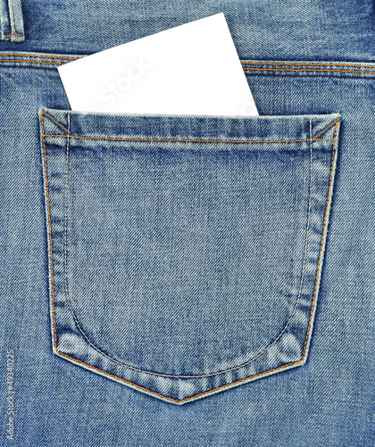 Back pocket of jeans with empty card