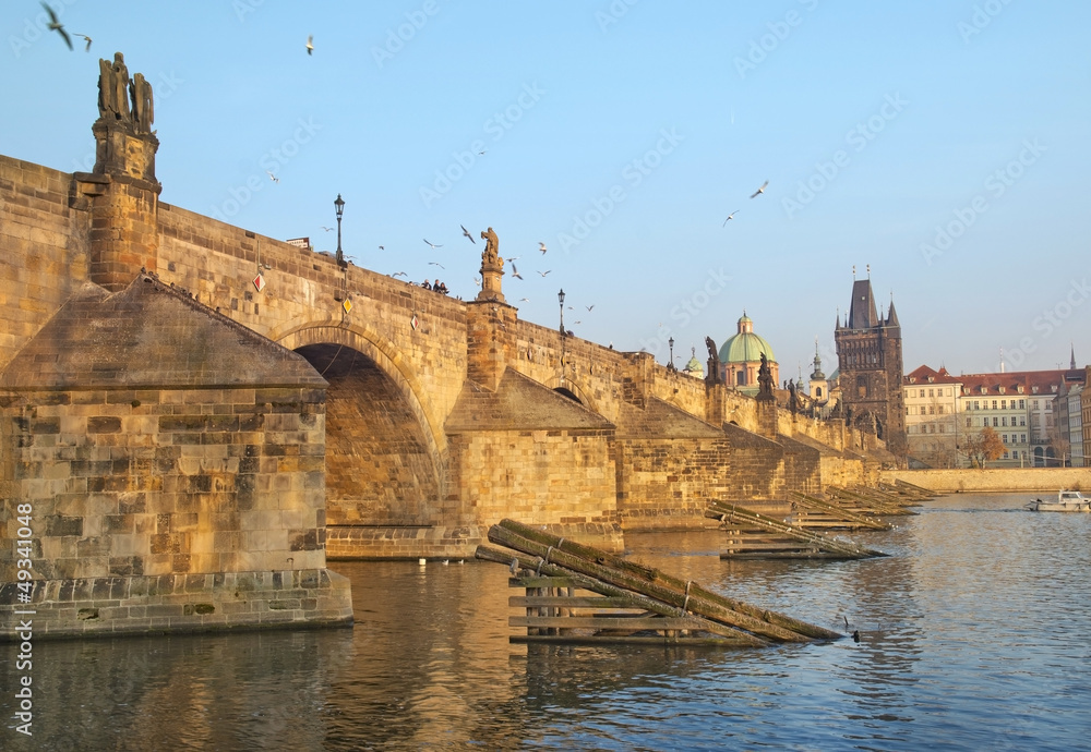 Fototapeta premium Charles Bridge and Vltava river in Prague