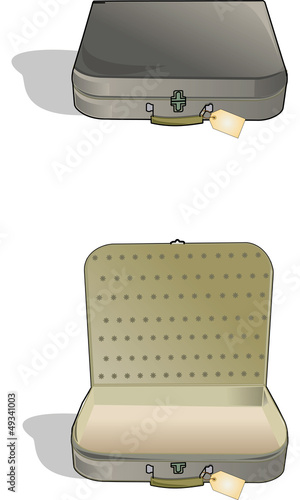 valise ouverte et fermée