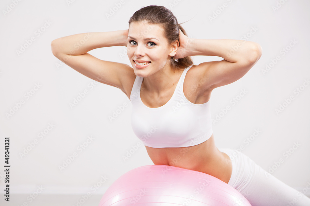 Woman on a fitness ball