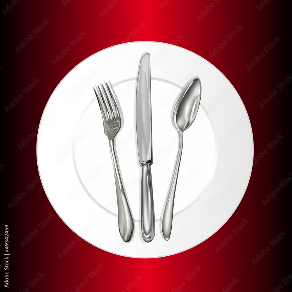 Restaurant business concept. Plate,spoon,fork. Vector Restaurant business concept. Plate,spoon,fork. Vector