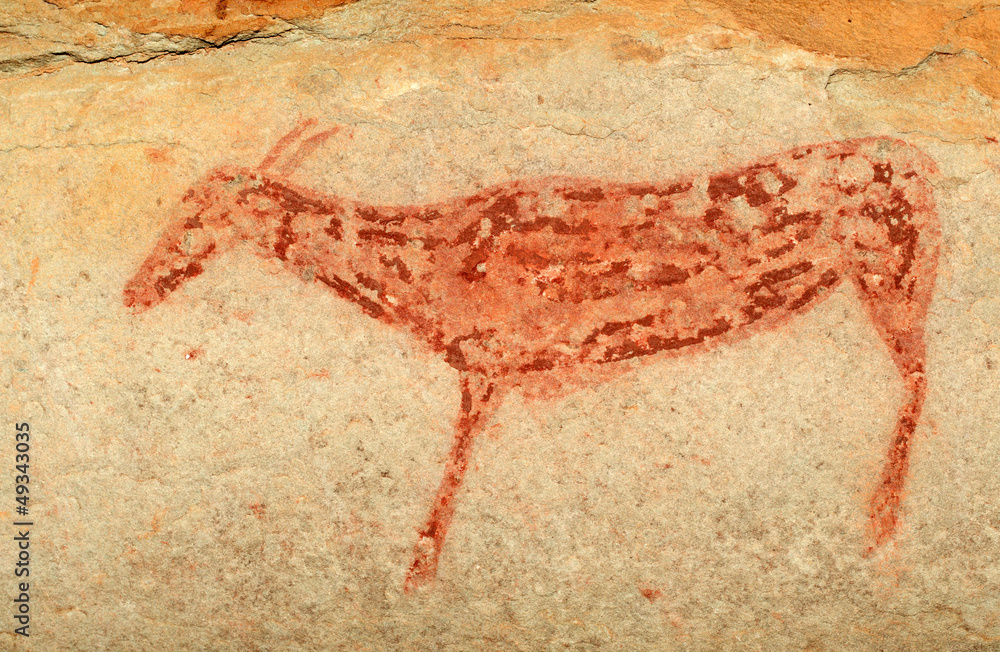 Bushmen rock painting depicting an antelope Bushmen rock painting depicting an antelope