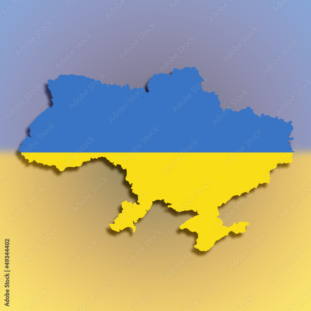 Map of the Ukraine filled with flag Map of the Ukraine filled with flag
