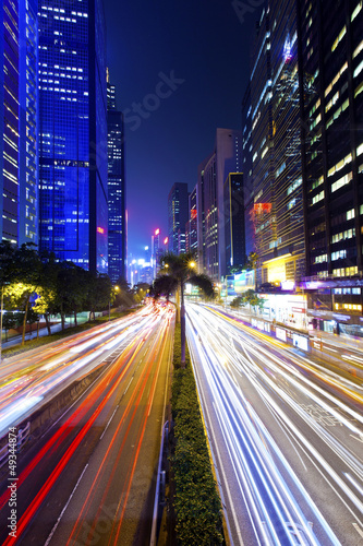Busy traffic at downtown city at night © Jess Yu
