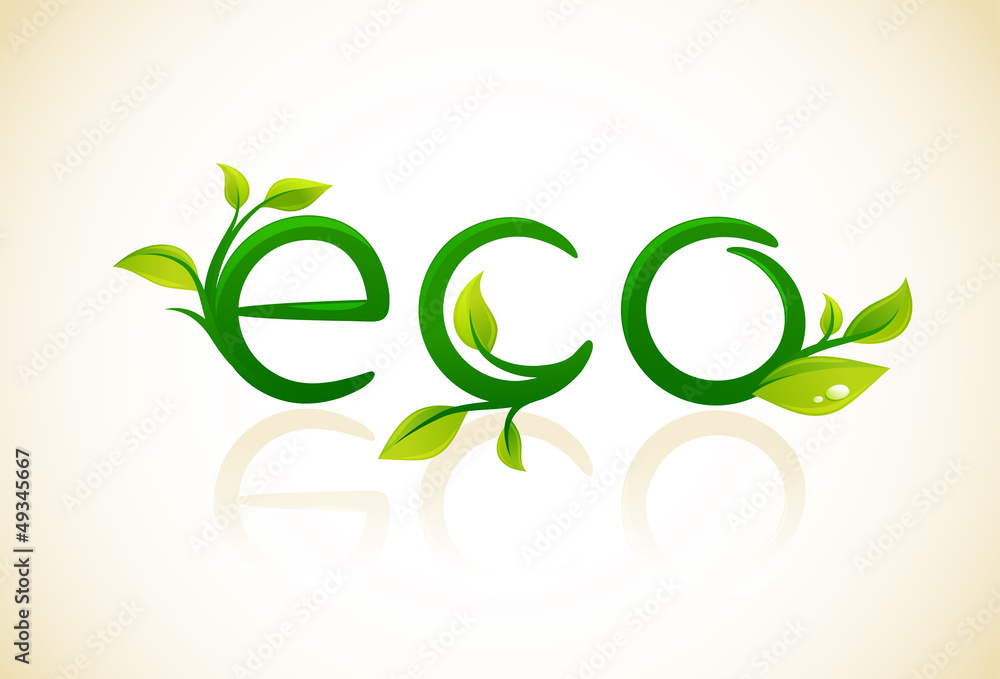 Eco - think green symbol with leafs Eco - think green symbol with leafs