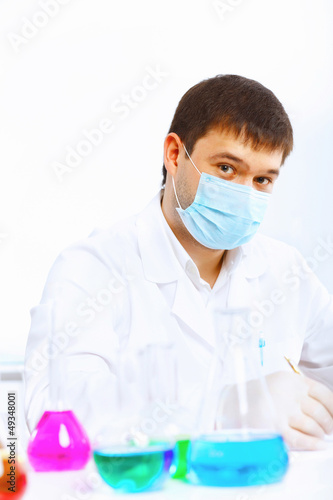 Young male scientist working in laboratory