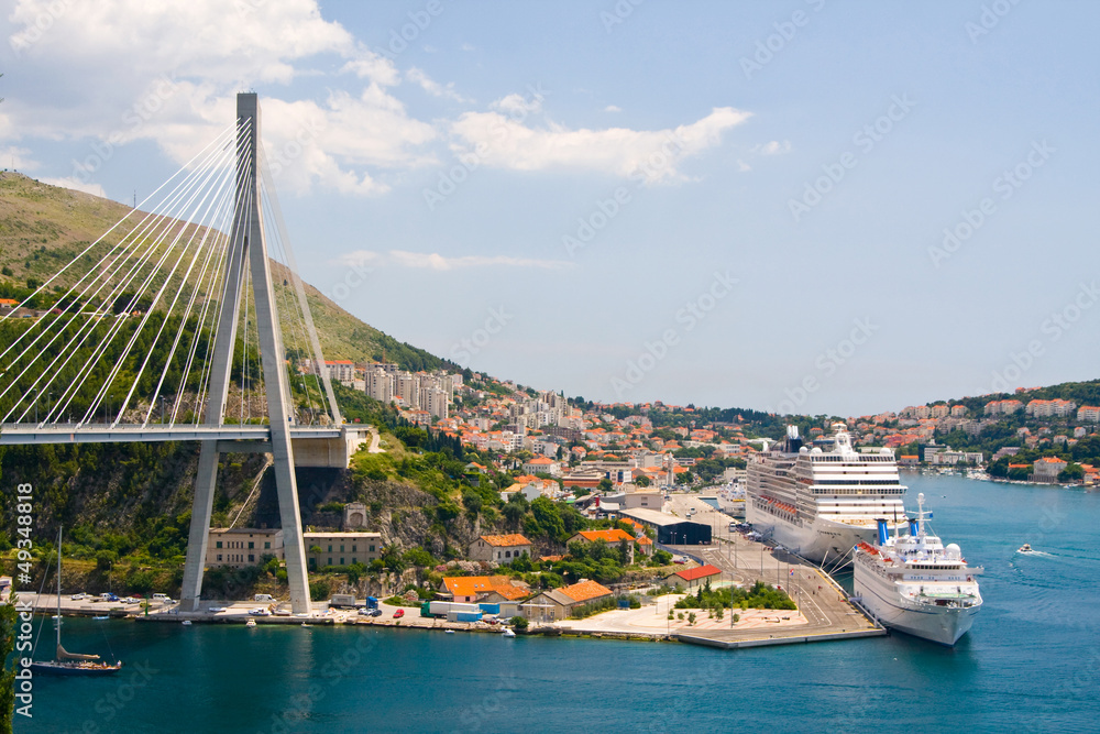 bridge in the coastal town of Dubrovnik in Croatia