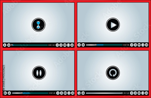 Web or Internet based Glossy Video Player different versions