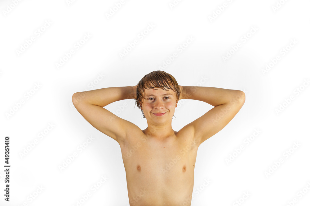 Obraz premium smart handsome boy with folded arms