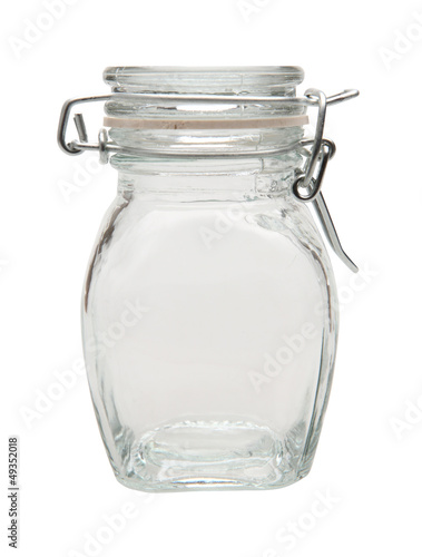 empty glass jar with clipping path