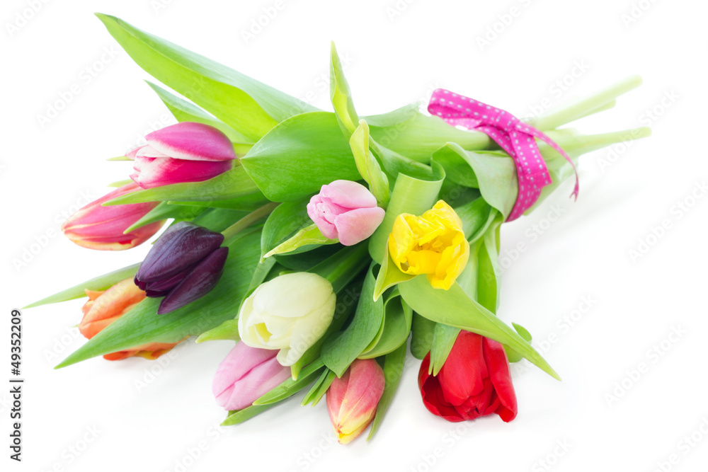 Obraz premium Bouquet of mixed tulips